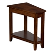 Odel Chairside Table with Shelf- 24 Inch Angled Dark Brown Mahogany
