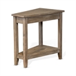 Chairside End Table with Shelf- 24 Inch Angled Light Brown Mahogany