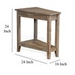 Chairside End Table with Shelf- 24 Inch Angled Light Brown Mahogany