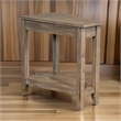 Chairside End Table with Shelf- 24 Inch Angled Light Brown Mahogany
