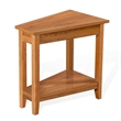 Marv Chairside Table- Shelf- 24 Inch Angled Oak Brown Mahogany Wood