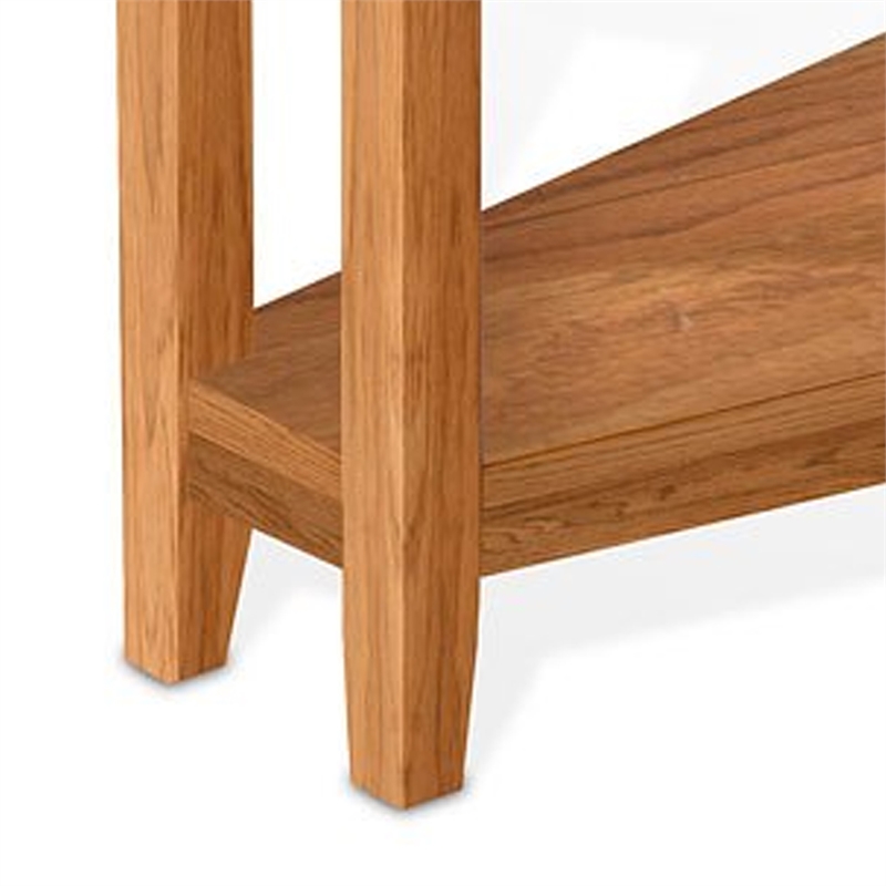 Marv Chairside Table- Shelf- 24 Inch Angled Oak Brown Mahogany Wood
