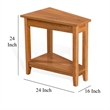 Marv Chairside Table- Shelf- 24 Inch Angled Oak Brown Mahogany Wood