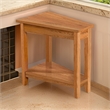 Marv Chairside Table- Shelf- 24 Inch Angled Oak Brown Mahogany Wood