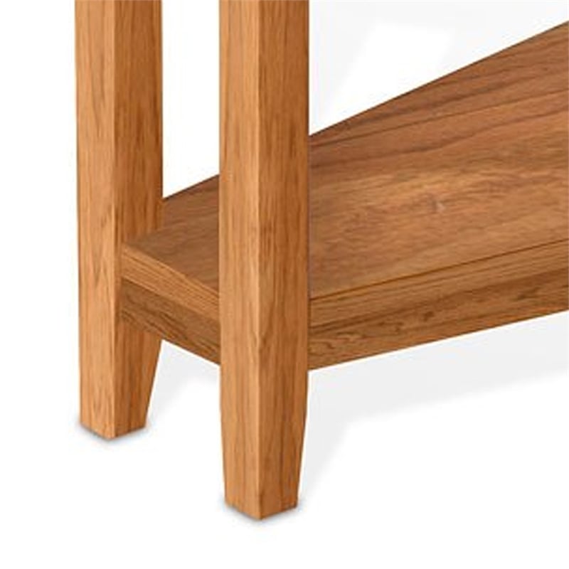 Marv Chairside Table- Shelf- 24 Inch Angled Oak Brown Mahogany Wood