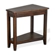 Flint Chairside Table with Shelf- 24 Inch Angled Dark Brown Mahogany