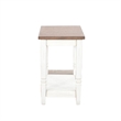 Dean Accent Side Table w Shelf- 26 Inch Rectangular Brown- White
