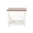 Dean Side End Table w Shelf- Drawer- 26 Inch Rectangular Brown- White