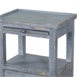 Rena Side End Table- 2 Drawers- Pull-Out Tray- 17 Inch Blue Mahogany
