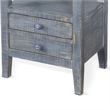 Rena Side End Table- 2 Drawers- Pull-Out Tray- 17 Inch Blue Mahogany