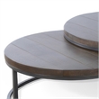 Rena 2 Piece Nesting Coffee Tables- Dark Brown Mahogany- Black Metal