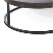 Rena 2 Piece Nesting Coffee Tables- Dark Brown Mahogany- Black Metal