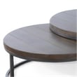 Rena 2 Piece Nesting Coffee Tables- Dark Brown Mahogany- Black Metal