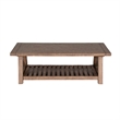 Anva Coffee Table- Light Brown Mahogany- Shelf- Rectangular 52 Inch