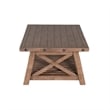Anva Coffee Table- Light Brown Mahogany- Shelf- Rectangular 52 Inch