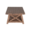Anva Coffee Table- Light Brown Mahogany- Shelf- Rectangular 52 Inch