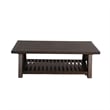Anva Coffee Table- Dark Brown Mahogany- Shelf- Rectangular 52 Inch