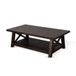 Anva Coffee Table- Dark Brown Mahogany- Shelf- Rectangular 52 Inch
