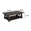 Anva Coffee Table- Dark Brown Mahogany- Shelf- Rectangular 52 Inch