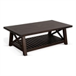 Anva Coffee Table- Dark Brown Mahogany- Shelf- Rectangular 52 Inch