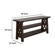 Anva Sofa Table- Dark Brown Mahogany- 2 Shelves- Rectangular 60 Inch