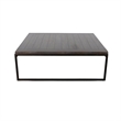 Lery Coffee Table- Dark Brown 50 Inch Square Wood Top- Black Metal