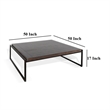 Lery Coffee Table- Dark Brown 50 Inch Square Wood Top- Black Metal