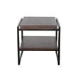 Lery End Table- Dark Brown Wood- Black Metal- Bottom Shelf- 24 Inch