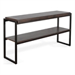 Lery Sofa Table- Dark Brown Wood- Black Metal- Bottom Shelf- 51 Inch