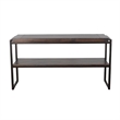 Lery Sofa Table- Dark Brown Wood- Black Metal- Bottom Shelf- 51 Inch