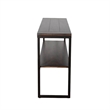 Lery Sofa Table- Dark Brown Wood- Black Metal- Bottom Shelf- 51 Inch