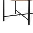 Reena End Table- Light Brown Mahogany- Black Metal- Round 28 Inch