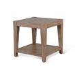 Lilly Side End Table-1 Shelf-Weathered Brown-24 Inch Square