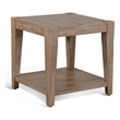Lilly Side End Table-1 Shelf-Weathered Brown-24 Inch Square