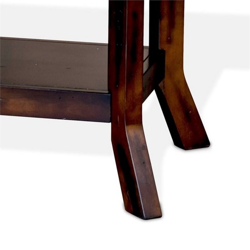 Odel Coffee Table- 1 Shelf- Dark Brown Mahogany- Rectangular 49 Inch