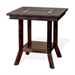 Odel Side End Table- 1 Shelf- Dark Brown Mahogany- Rectangular 25 Inch