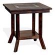 Odel Side End Table- 1 Shelf- Dark Brown Mahogany- Rectangular 25 Inch