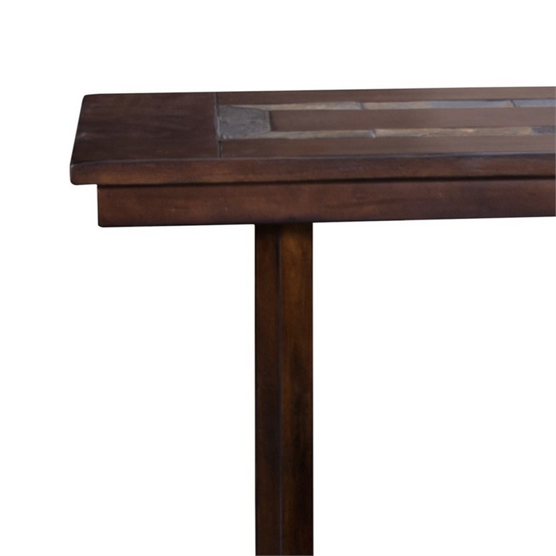 Odel Sofa Table- 1 Shelf- Dark Brown Mahogany- Rectangular 49 Inch