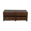 Flint Coffee Table- 2 Drawers- Crates- Dark Brown Mahogany- 50 Inch