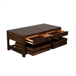 Flint Coffee Table- 2 Drawers- Crates- Dark Brown Mahogany- 50 Inch