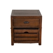 Flint End Table- 1 Drawer- 1 Crate- Dark Brown Mahogany Wood- 26 Inch