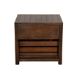 Flint End Table- 1 Drawer- 1 Crate- Dark Brown Mahogany Wood- 26 Inch