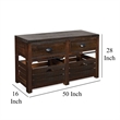 Flint Sofa Table- 2 Drawers- Crates- Dark Brown Mahogany Wood- 50 Inch
