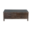 Nikay Coffee Table- 5 Drawers- Dark Brown Mindi- Rectangular 50 Inch