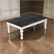 Kiyan Coffee Table- White- Dark Brown Mahogany- Rectangular 52 Inch