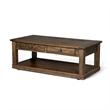 Flint Coffee Table- 2 Drawers- Shelf- Dark Brown Mahogany- 48 Inch