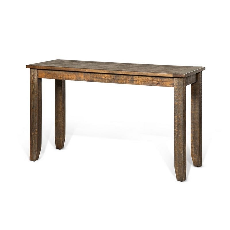 Flint Sofa Table- Dark Brown Mahogany Wood Frame- Rectangular 48 Inch