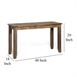 Flint Sofa Table- Dark Brown Mahogany Wood Frame- Rectangular 48 Inch
