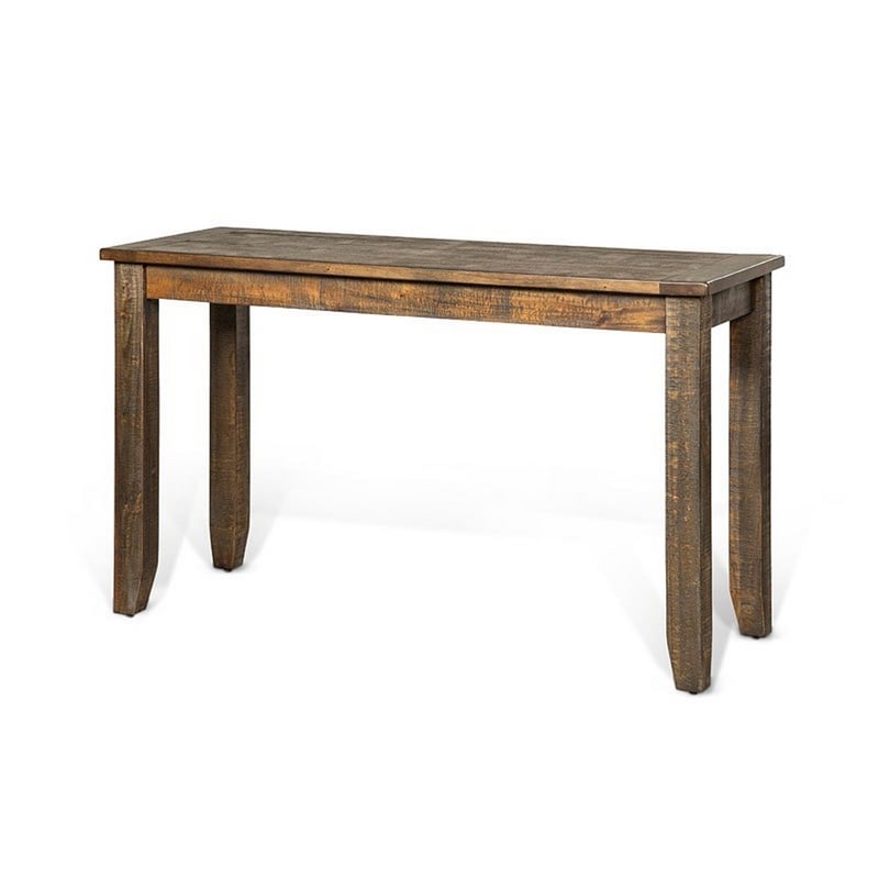 Flint Sofa Table- Dark Brown Mahogany Wood Frame- Rectangular 48 Inch