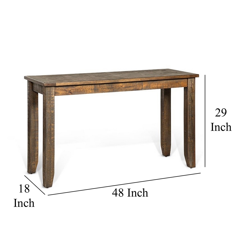 Flint Sofa Table- Dark Brown Mahogany Wood Frame- Rectangular 48 Inch
